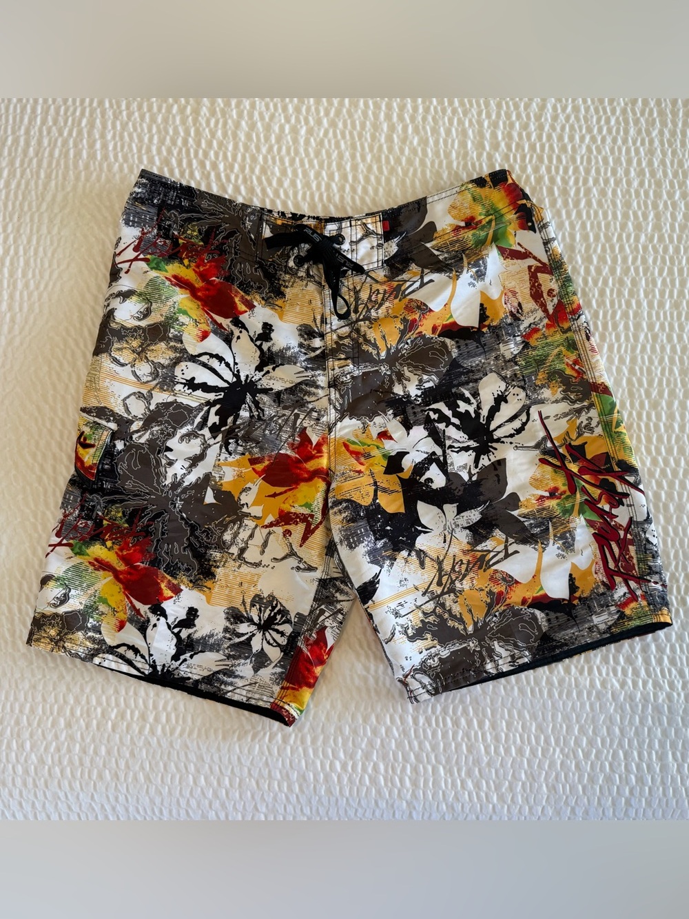 Rusty Board Shorts Surf Men’s Size 36 Cargo Pocket Abstract Floral Print
